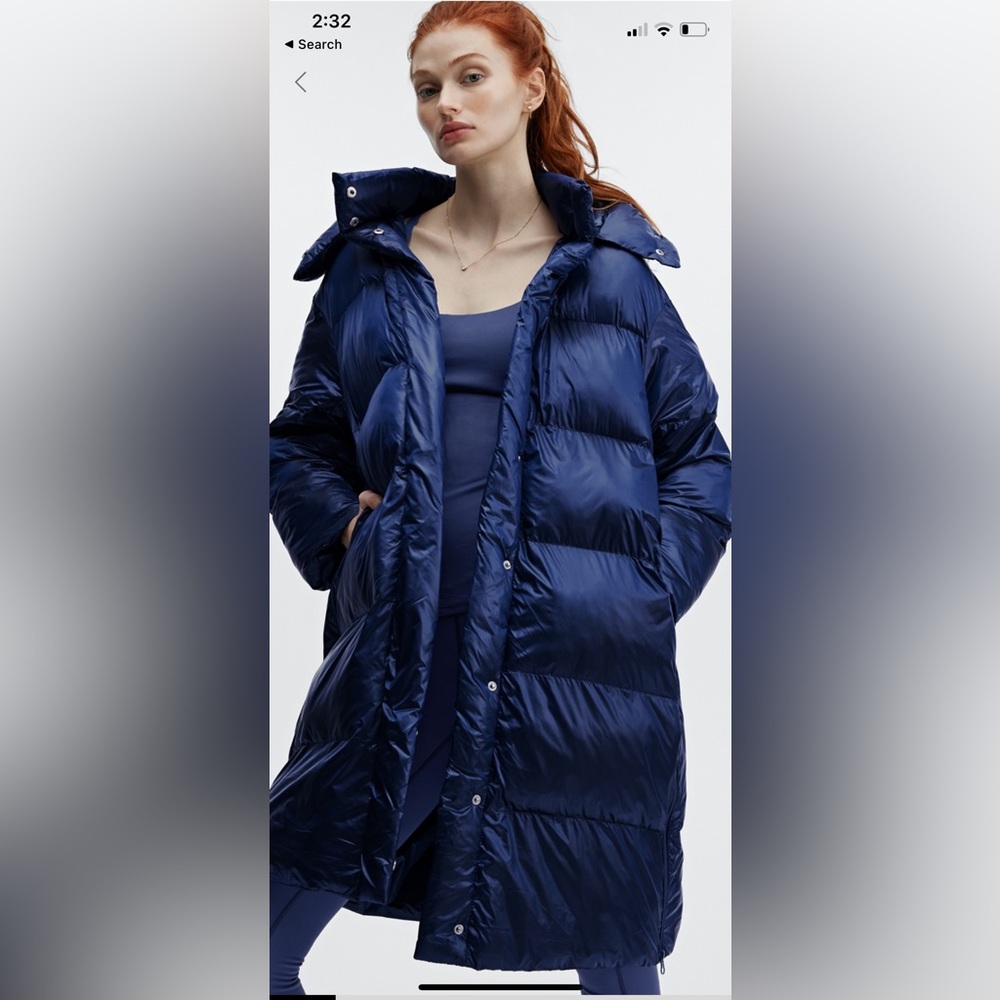 Adeline Shine Oversized Long Puffer NWT